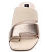 Color:Nude - Image 4 - Brisk Suede Strap Metallic Leather Toe Loop Sandals
