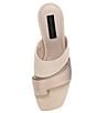 Color:Nude - Image 5 - Brisk Suede Strap Metallic Leather Toe Loop Sandals