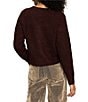 Sanctuary Button Front Long Sleeve Boucle Cardigan Sweater, Color:Dark Crimson - Image 2