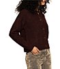 Sanctuary Button Front Long Sleeve Boucle Cardigan Sweater, Color:Dark Crimson - Image 3