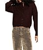 Sanctuary Button Front Long Sleeve Boucle Cardigan Sweater, Color:Dark Crimson - Image 4
