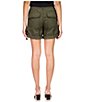 Color:Mossy Green - Image 2 - Cali Stretch Poplin Mid Rise Rolled Hem Cargo Shorts