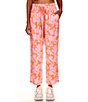 Color:Melon Field - Image 1 - Carefree Floral High Rise Coordinating Ankle Pants