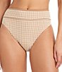 Sanctuary Check Me Out Gingham High Leg Cut High Waist Swim Bottom - Image 1