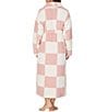 Sanctuary Check Print Long Sleeve Shawl Collar Cozy Sherpa Wrap Long Robe - Image 2