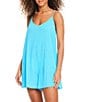 Color:Curacao - Image 1 - Coastal Covers Solid V-Neck Cut-Out Tie Back Seam Detail Swim Cover-Up Romper