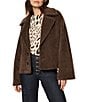 Sanctuary Colette Faux Fur Notch Lapel Long Sleeve Button Front Jacket, Color:Choco Chip - Image 1