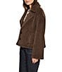 Sanctuary Colette Faux Fur Notch Lapel Long Sleeve Button Front Jacket, Color:Choco Chip - Image 4