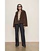 Sanctuary Colette Faux Fur Notch Lapel Long Sleeve Button Front Jacket, Color:Choco Chip - Image 5