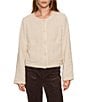 Sanctuary Cuddle Up Cozy Fleece Crew Neck Patch Pocket Button Front Cardigan, Color:Light Oat - Image 2