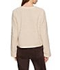 Sanctuary Cuddle Up Cozy Fleece Crew Neck Patch Pocket Button Front Cardigan, Color:Light Oat - Image 3
