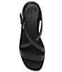 Color:Black/Black - Image 5 - Define Leather Platform Strappy Footbed Sandals
