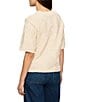 Sanctuary Diamond Stitch Round Neck Short Sleeve Sweater Tee - Image 2