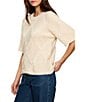 Sanctuary Diamond Stitch Round Neck Short Sleeve Sweater Tee - Image 3