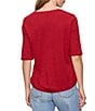 Sanctuary Dolce Notch V-Neck Elbow Sleeve Knit Top - Image 2