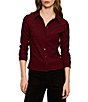 Sanctuary Dreamer Spread Collar Long Sleeve Textured Knit Button Front Shirt - Image 1