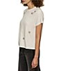 Sanctuary Organic Cotton Embellished Floral Crew Neck Short Sleeve Tee - Image 4