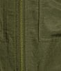 Color:Burnt Olive - Image 4 - Eve Crew Neck Long Sleeve Bomber Jacket