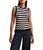Sanctuary Everyday Chevron Crew Neck Sleeveless Knit Shell Top - Image 1