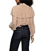Sanctuary Fade Into You Ruffle Chiffon Notch Collar Blouse, Color:Fawn - Image 2
