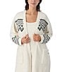 Sanctuary Fair Aisle Print Long Sleeve Open Front Knit Sweater Bed Jacket, Color:Fairaisle Print - Image 4