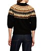 Sanctuary Fairisle Printed Short Sleeve Zip-Up Sweater - Image 2