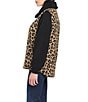 Sanctuary Faux Wool Leopard Print Sherpa Collar Patch Pocket Zip Front Vest, Color:Leopard/Black - Image 4