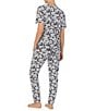 Color:Black Print - Image 2 - Floral Jersey Knit Top & Jogger Pajama Set
