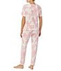 Color:Pink Floral - Image 2 - Floral Jersey Knit Top & Jogger Pajama Set