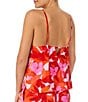Color:Coral Flower - Image 4 - Floral Print Sleeveless V-Neck Satin Cami Ankle Length Pant Pajama Set