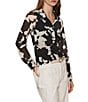 Sanctuary Floral Print Spread Collar Long Sleeve Button Down Mesh Blouse, Color:Petal Whisper - Image 3