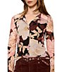 Sanctuary Floral Printed Mesh Spread Collared Long Sleeve Button Down Top - Image 1