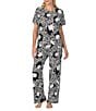 Sanctuary Floral Short Sleeve Round Neck Knit Long Lounge Sleep Set - Image 3