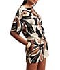 Sanctuary Good Time Printed Mid-Rise Pull On Coordinating Linen Shorts - Image 4