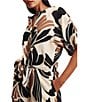 Sanctuary Good Time Tie Printed Banded Collar Short Sleeve Button Front Coordinating Shirt - Image 1