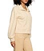 Sanctuary Halley Relaxed Quilted Cable Knit Collared Long Sleeve Popover Top - Image 3