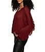 Sanctuary Harmony V-Neck Button Front Ruffle Long Sleeve Georgette Blouse, Color:Crimson - Image 3