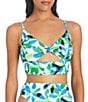 Color:White - Image 1 - Jigsaw Petals Printed Sweetheart Bralette Swim Top