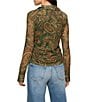 Sanctuary Juno Paisley Printed Spread Collar Button Front Mesh Top - Image 2