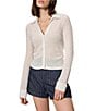 Sanctuary Juno Textured Spread Collar Long Sleeve Button Front Knit Top - Image 4