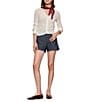 Sanctuary Juno Textured Spread Collar Long Sleeve Button Front Knit Top - Image 6