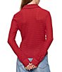 Sanctuary Juno Textured Spread Collar Long Sleeve Button Front Knit Top - Image 2
