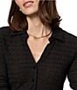 Sanctuary Juno Textured Spread Collar Long Sleeve Button Front Knit Top - Image 3