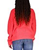 Color:Sunset Red - Image 2 - Keep It Chill V-Neck Long Sleeve Pullover Sweater