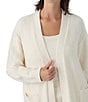 Sanctuary Long Sleeve Open Front Knit Sweater Bed Jacket, Color:Cream - Image 4