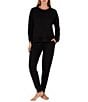 Sanctuary Long Sleeve Round Neck Knit Jogger Pajama Set - Image 1