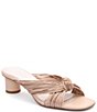 Color:Nude - Image 1 - Maven Knotted Nappa Leather Slide Sandals