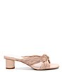 Color:Nude - Image 2 - Maven Knotted Nappa Leather Slide Sandals