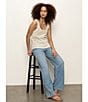 Sanctuary Mesh Stitch Scoop Neck Coordinating Shell Top, Color:Macrame - Image 6