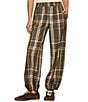 Sanctuary Micro Balloon Leg Plaid Print Semi High Rise Pull-On Pants - Image 1